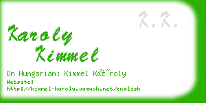 karoly kimmel business card